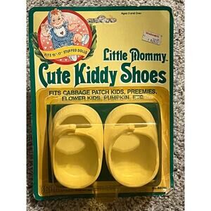 CABBAGE PATCH Little Mommy Cute Kiddy Shoes White Snaps Woolworth